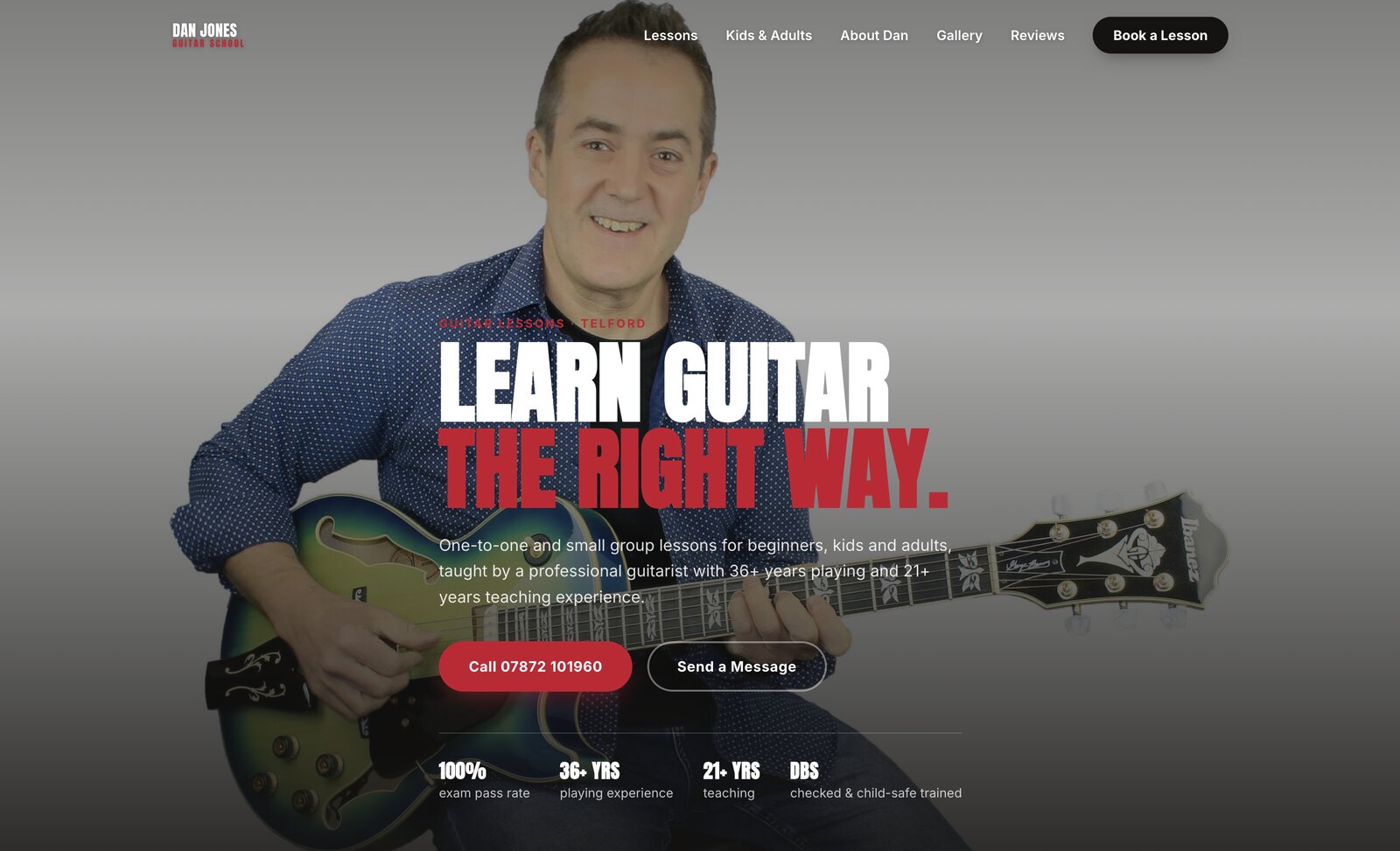 Dan Jones Guitar School homepage